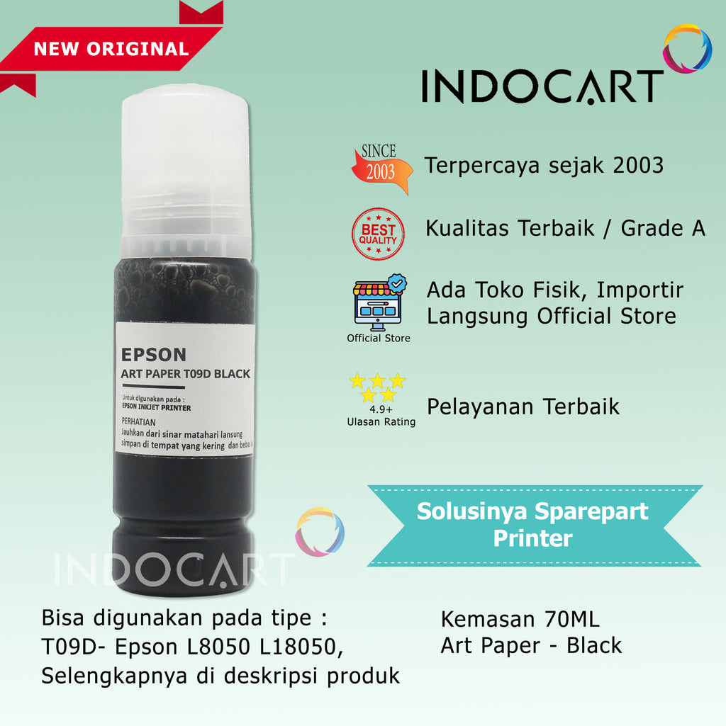 IndoCart Tinta Premium Refill Printer Epson 001 003 008 057 Art Paper Ink-70ml