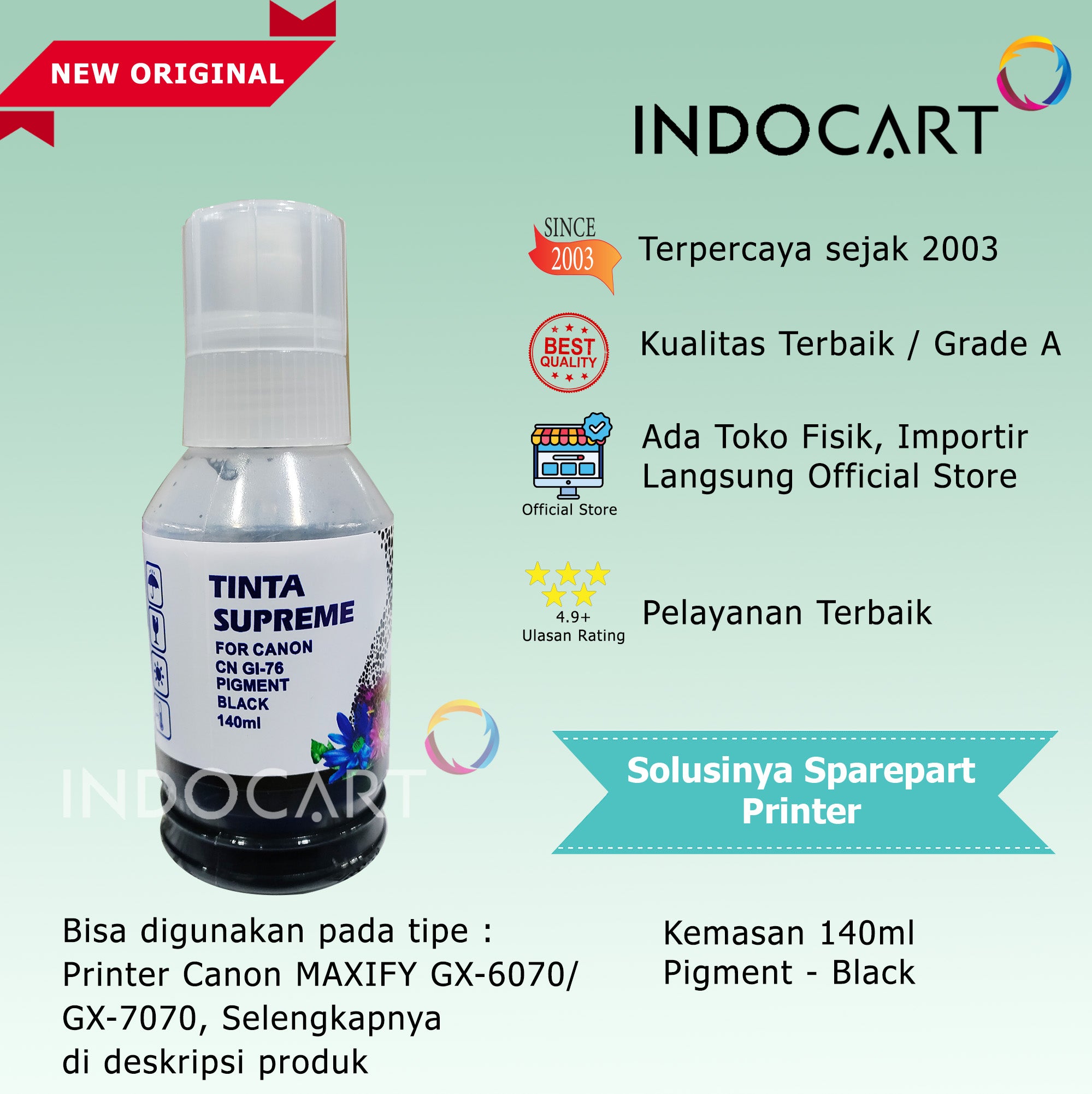 Tinta Supreme Canon GI-76 GI76 Compatible Pigment Ink-Canon GX6070 GX7070-140ml