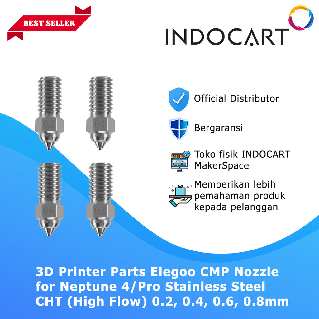 3D Printer Parts Elegoo Compatible Stainless Steel CHT (High Flow) Nozzle Elegoo Neptune 4/Pro
