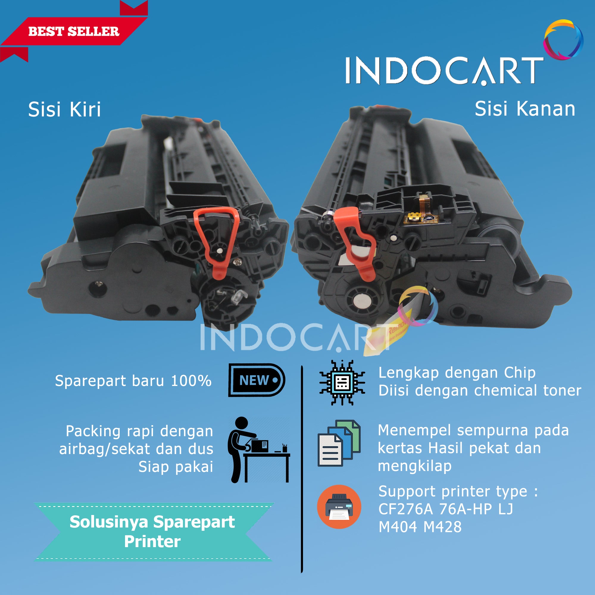 Toner Cartridge Compatible CF276A 76A-HP LJ M404 M406 M428 M430-Dengan Chip