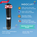 Plastik hitam-lebar 45cm-pembungkus toner cartridge-2kg-30m