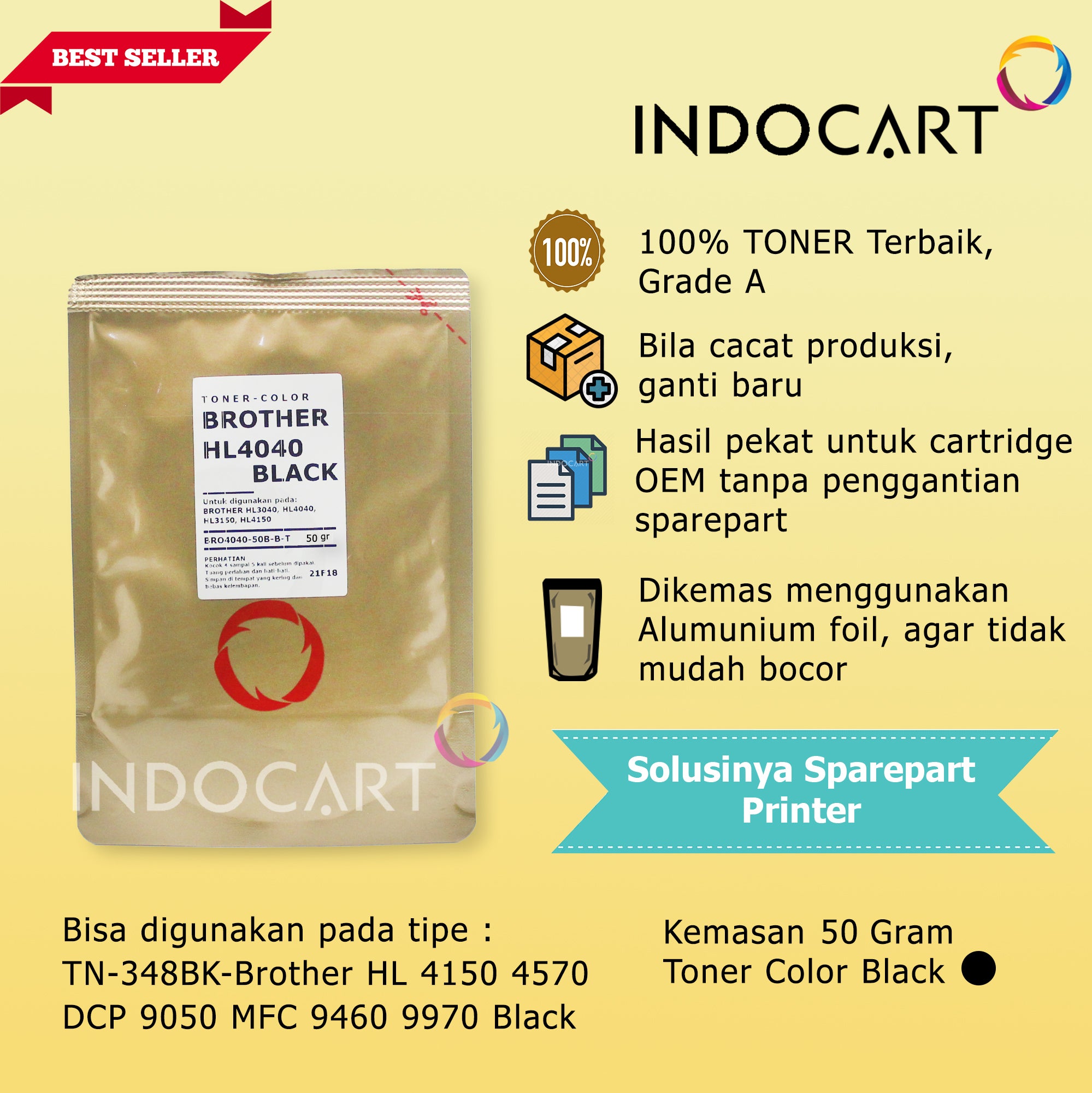 Serbuk Toner Warna Jepang TN-240 TN-261 TN-269 TN-861-HL 3040 3150 L3240 L9430 MFC 9120 (50gr-150gr)