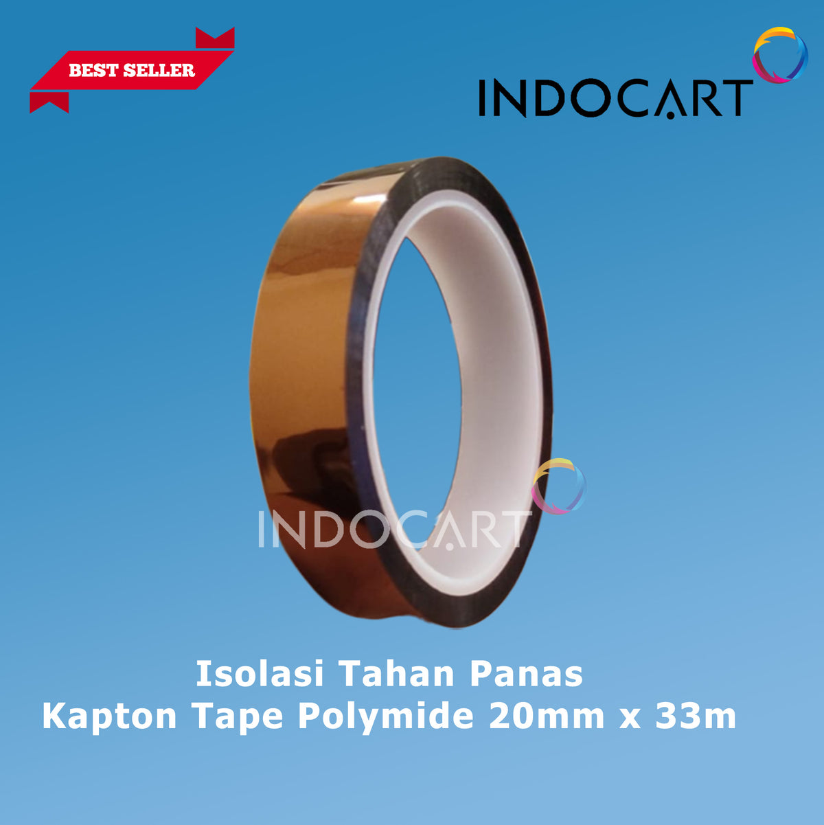 Isolasi Tahan Panas Heatproof Resistance Tape Kapton-Polymide 5mm 10mm 20mm 25mm 30mm