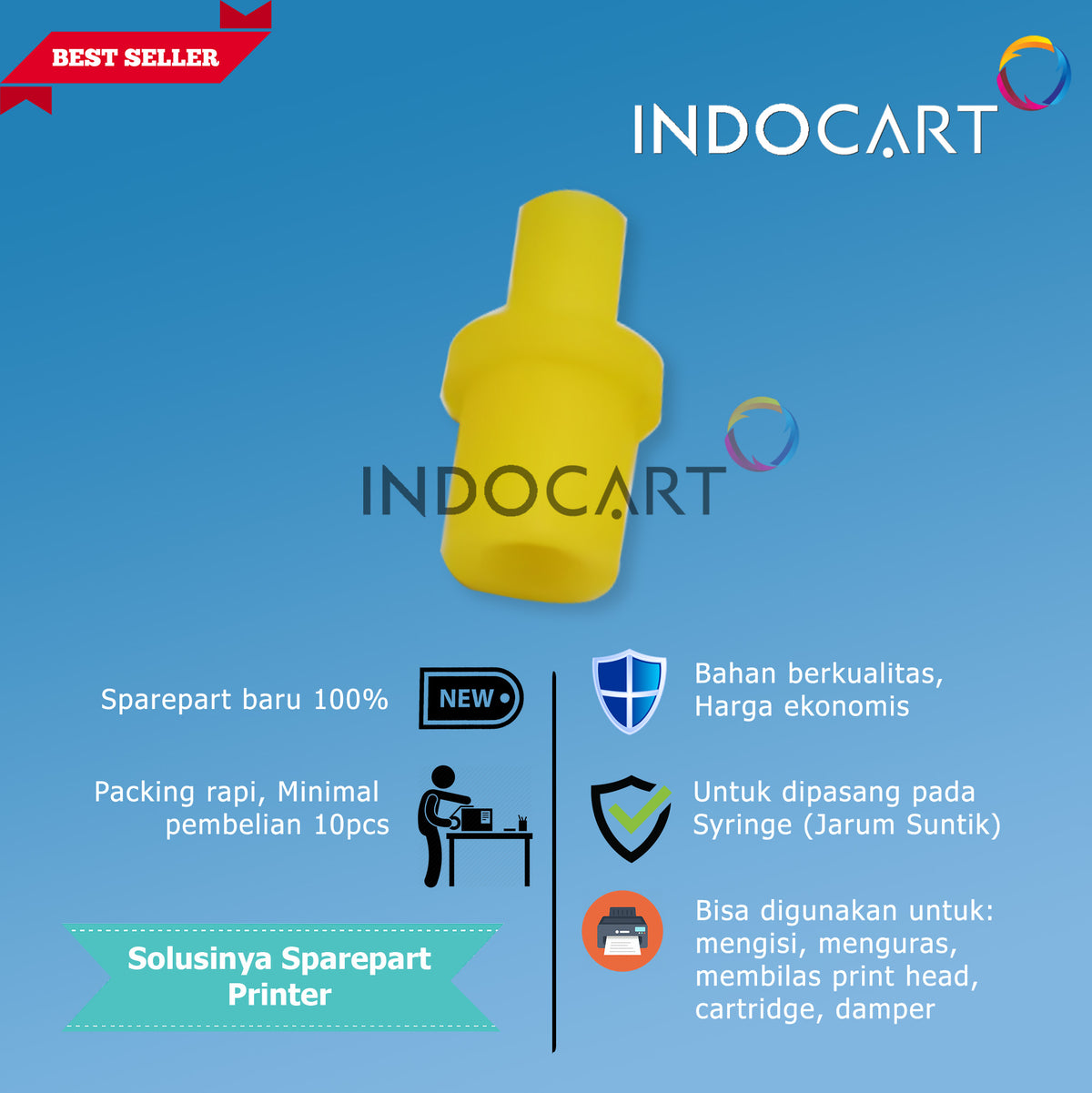 Sambungan Suntikan Sedot Damper/Cartridge/Selang-Flush Cuci Printhead-10 Pcs