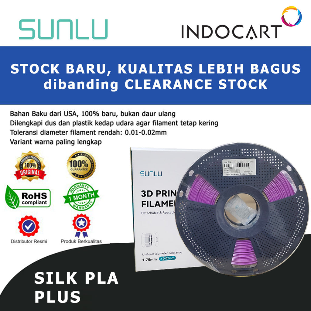 3D Printer Filament SUNLU Silk PLA Plus Glossy Finish Neat winding 1.75mm 1Kg