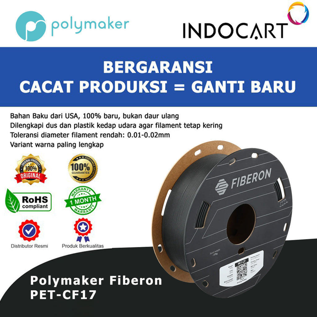 3D Printer Filament PolyMaker Fiberon PET-CF17 Carbon Fiber Reinforced PET Filament 1.75mm 500gr