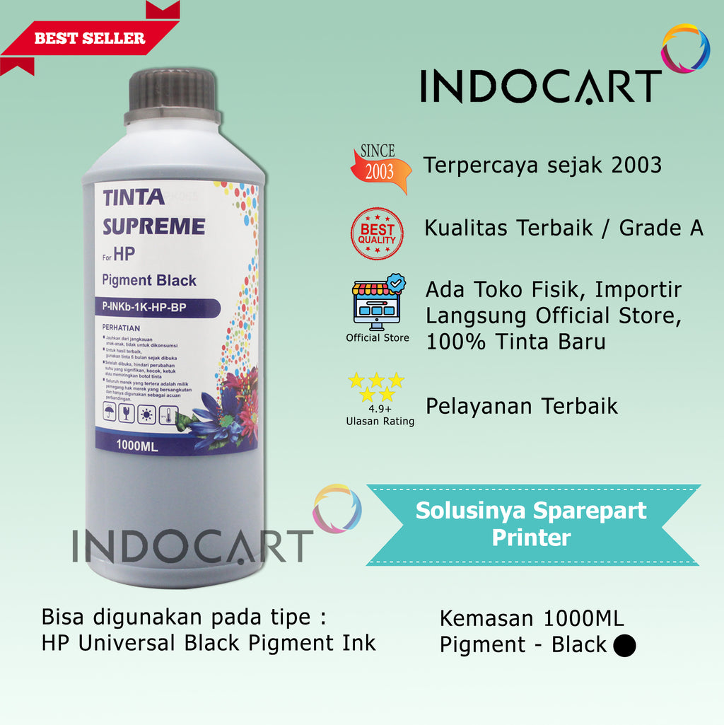 IndoCart Tinta Refill HP 46 678 680 685 703 704 802 803-Pigment-1kg