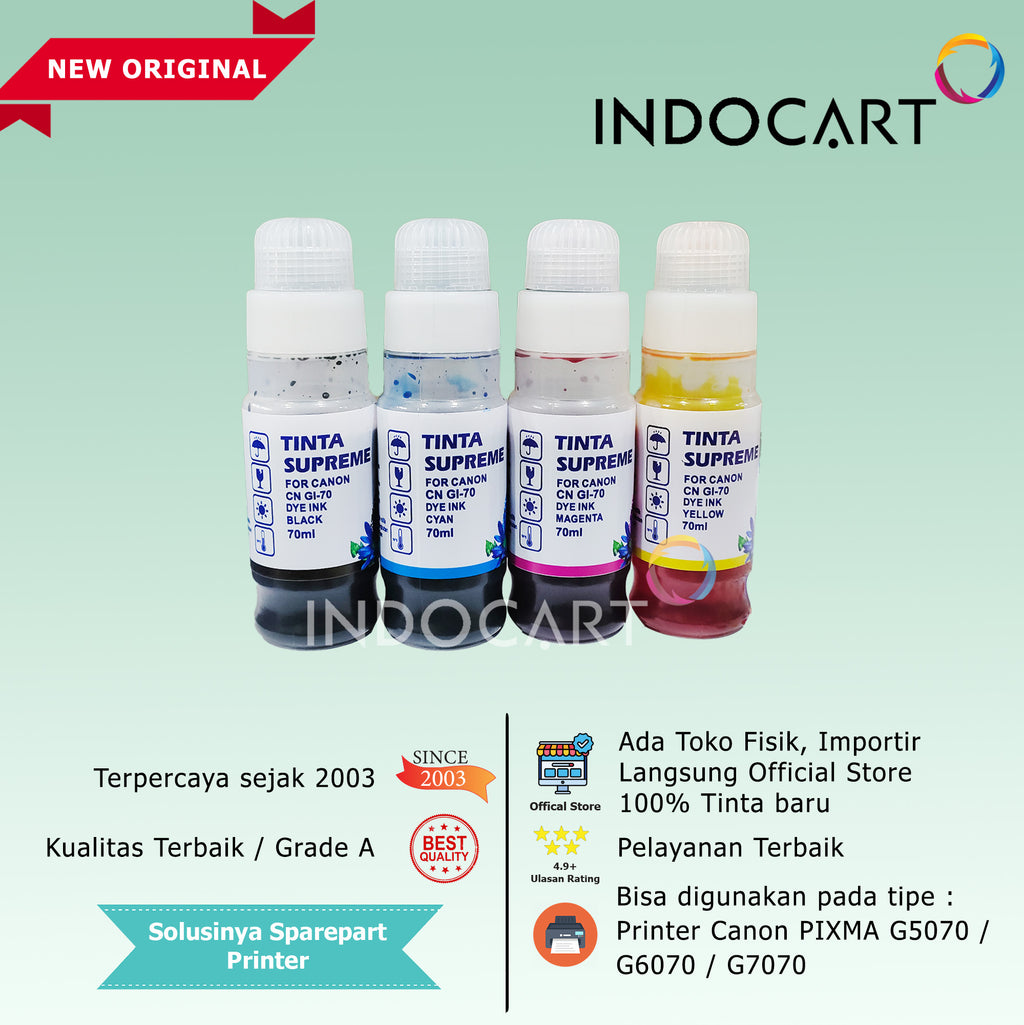Tinta Supreme Canon GI 70 GI70 Compatible Dye Ink-Canon G5070 G6070 G7070 GM2070 GM4070-70ml