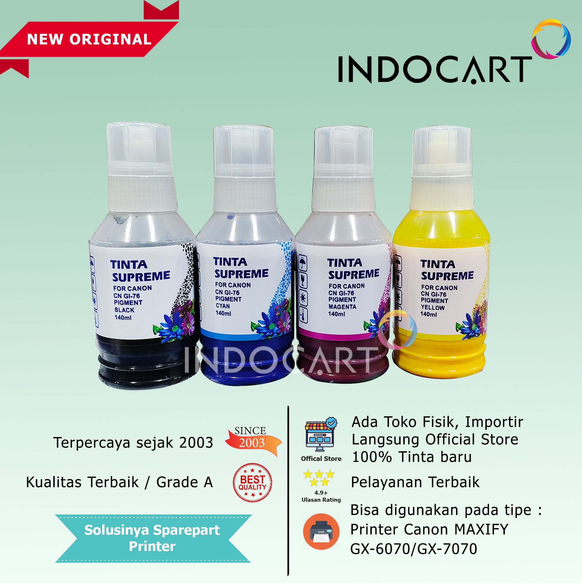 Tinta Supreme Canon GI-76 GI76 Compatible Pigment Ink-Canon GX6070 GX7070-140ml