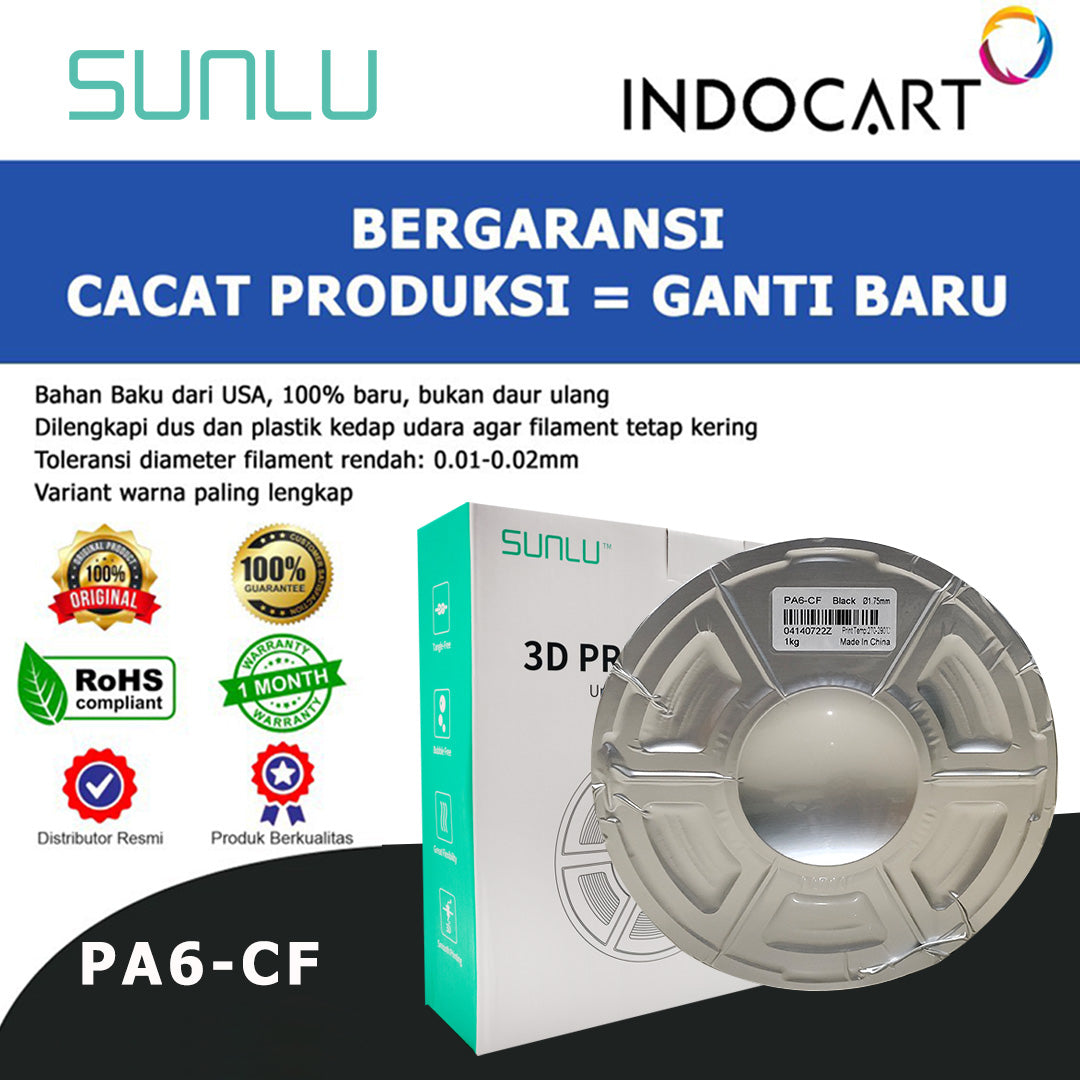 3D Printer Filament SUNLU PA6 Carbon Fiber, Stiff & Strong Heat Resistant Filament 1.75mm 1Kg