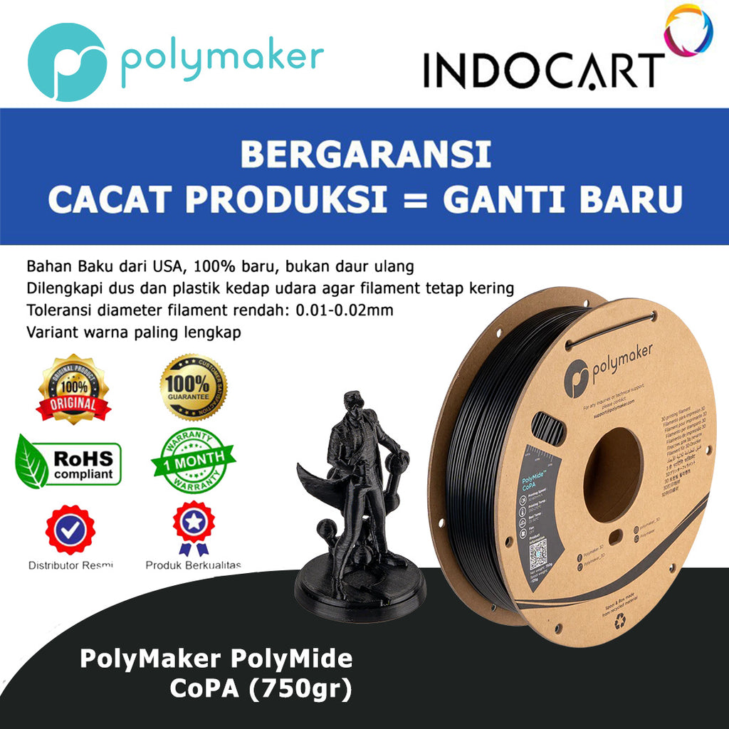 3D Printer Filament PolyMaker PolyMide CoPA Copolymer of Nylon 1.75mm 750gr