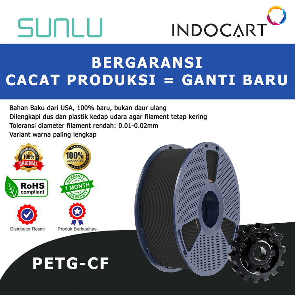 3D Printer Filament SUNLU PETG Carbon Fiber Boosts Toughness and Impact Strength PETG Filament Black 1.75mm 1kg