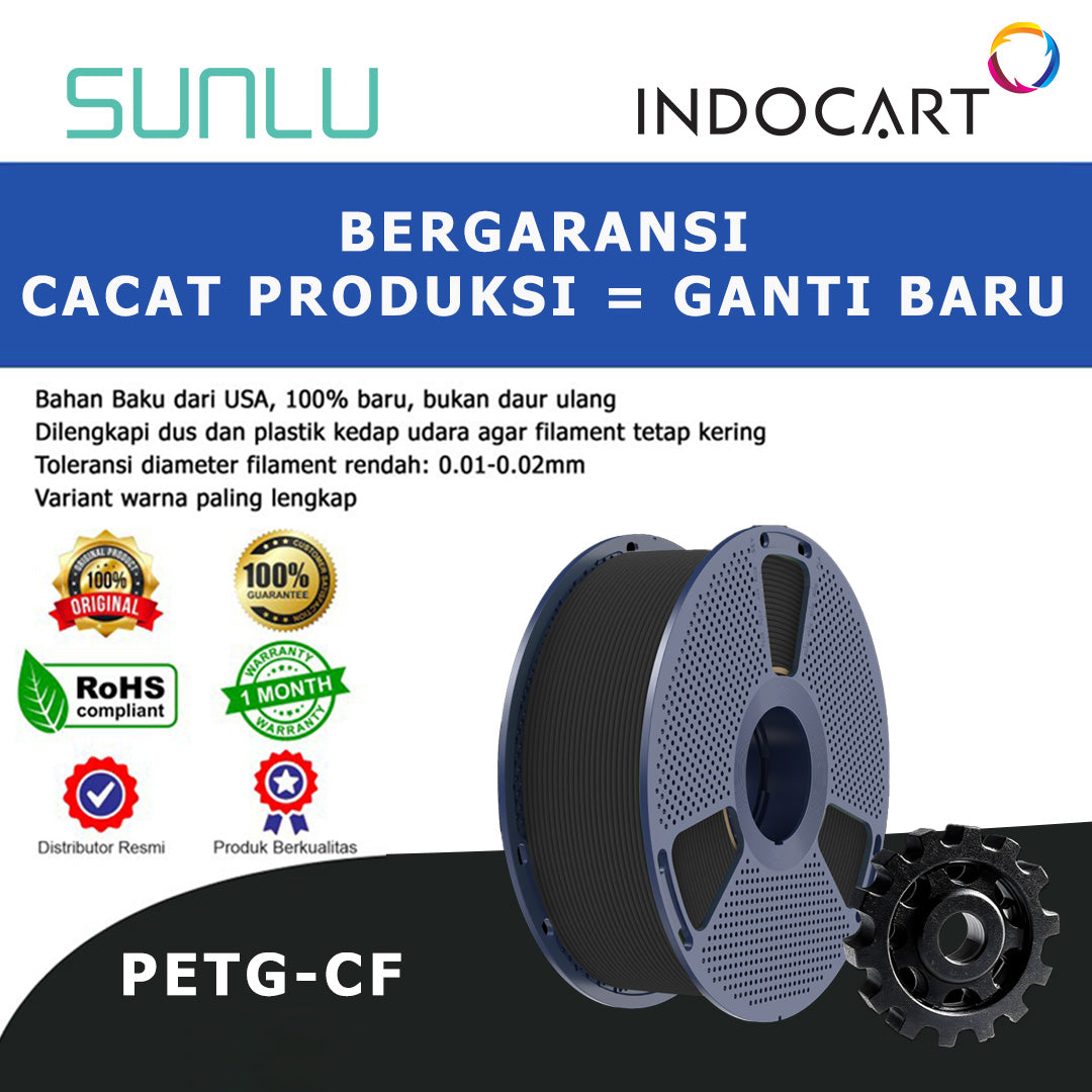 3D Printer Filament SUNLU PETG Carbon Fiber Boosts Toughness and Impact Strength PETG Filament Black 1.75mm 1kg