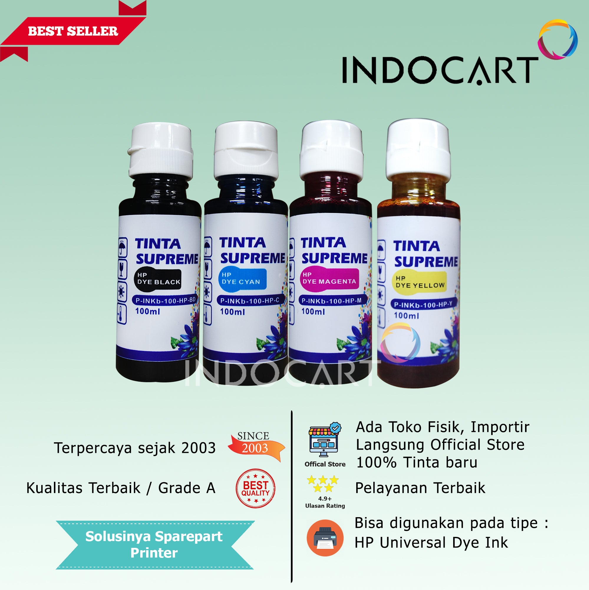 Tinta Refill Printer HP-100ml Supreme-Dye Color