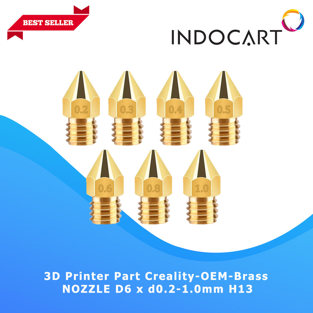 INDOCART Nozzle 3D Printer Creality Ender 3 3V2 5 CR6 CR10 D6-0.2mm