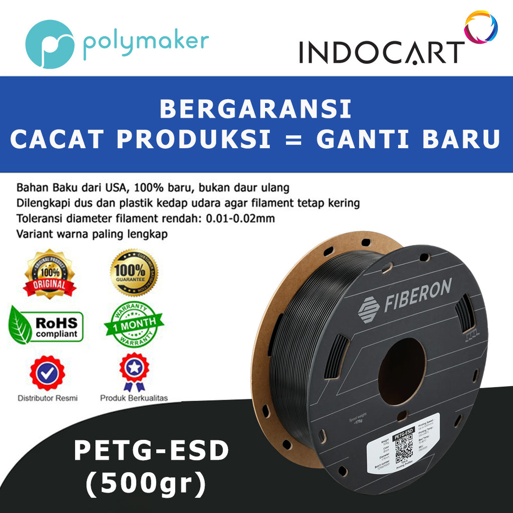 3D Printer Filament PolyMaker PolyMax PETG ESD Toughness Filament with Electrostatic Dissipation Black 1.75mm 500gr