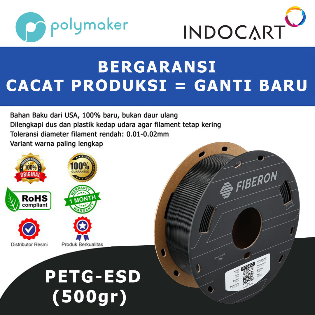 3D Printer Filament PolyMaker PolyMax PETG ESD Toughness Filament with Electrostatic Dissipation Black 1.75mm 500gr