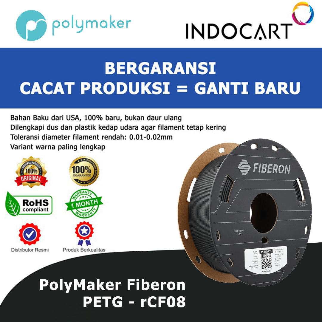 3D Printer Filament PolyMaker Fiberon PETG-rCF08 Carbon Fiber Reinforced PETG Filament 1.75mm 500gr