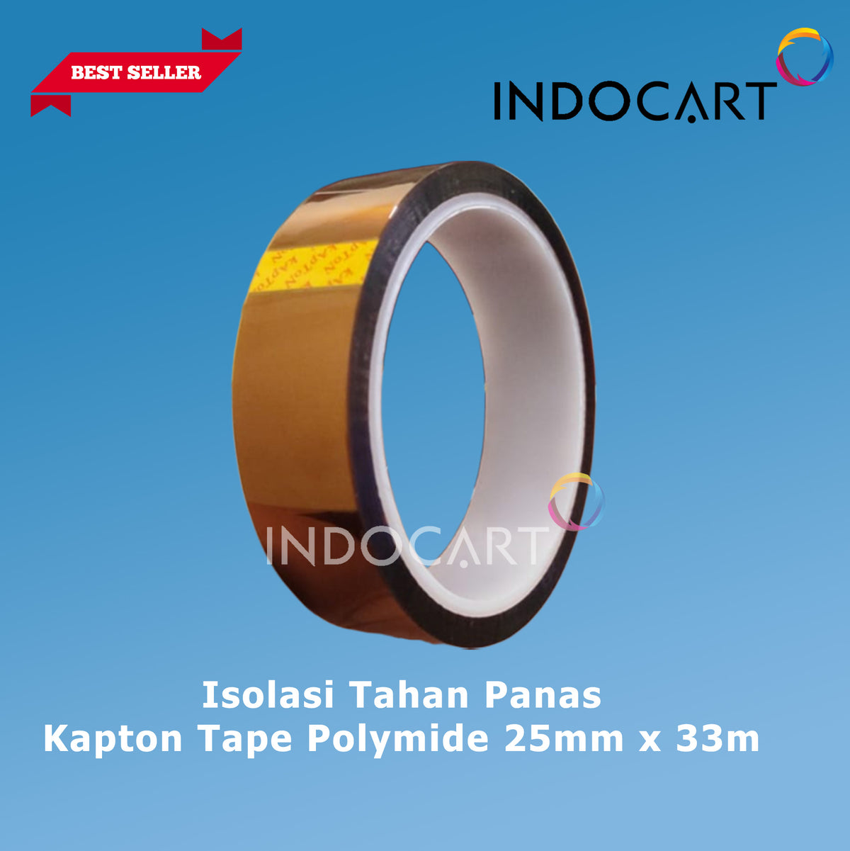 Isolasi Tahan Panas Heatproof Resistance Tape Kapton-Polymide 5mm 10mm 20mm 25mm 30mm