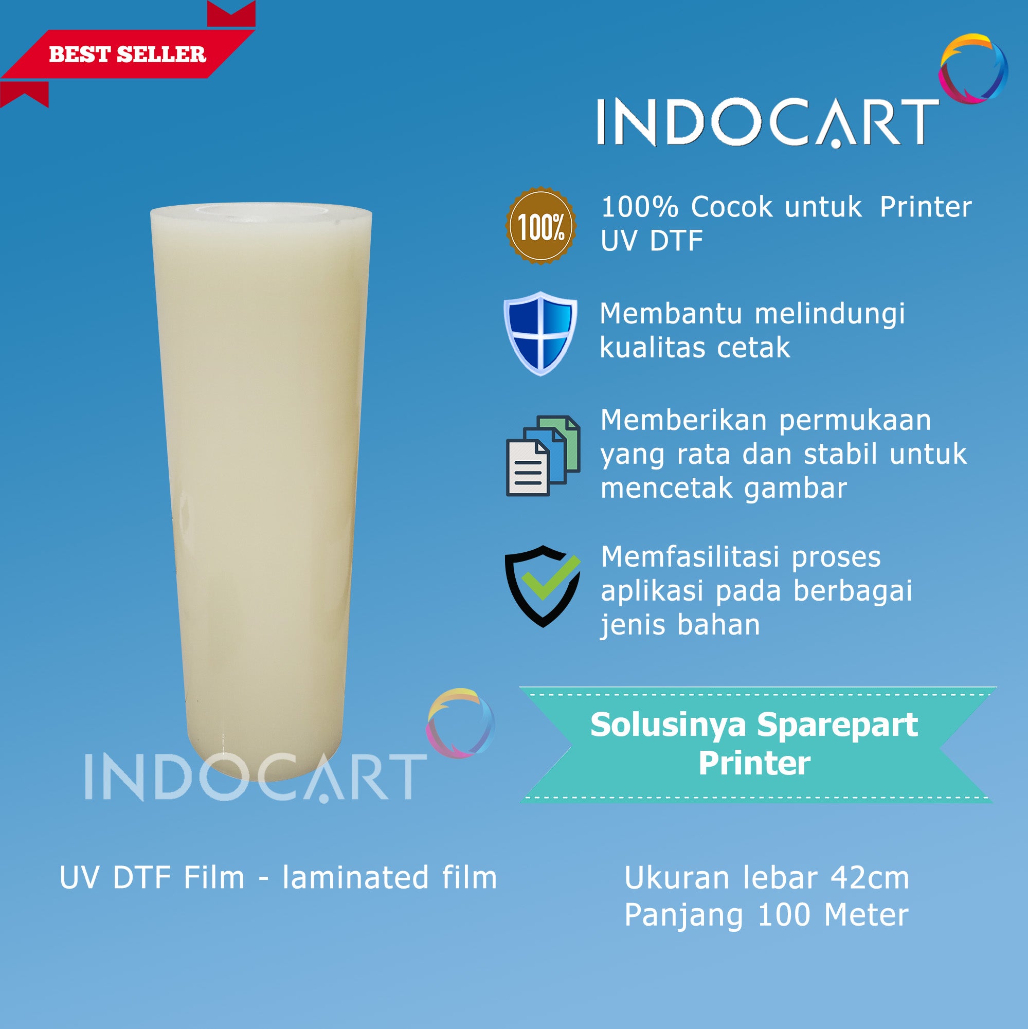 PET Film UV DTF Laminated Film Kertas Laminasi Premium High Quality