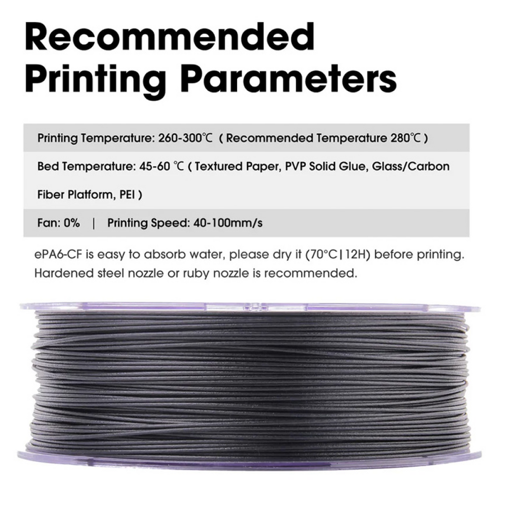 3D Printer Filament eSUN PAHT-CF Carbon Fiber Natural 1.75mm 750gr