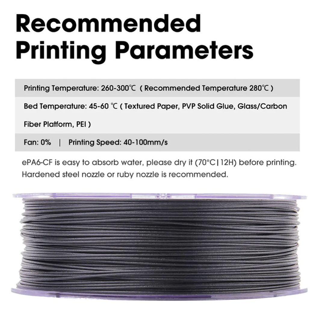 3D Printer Filament eSUN PAHT-CF Carbon Fiber Natural 1.75mm 750gr