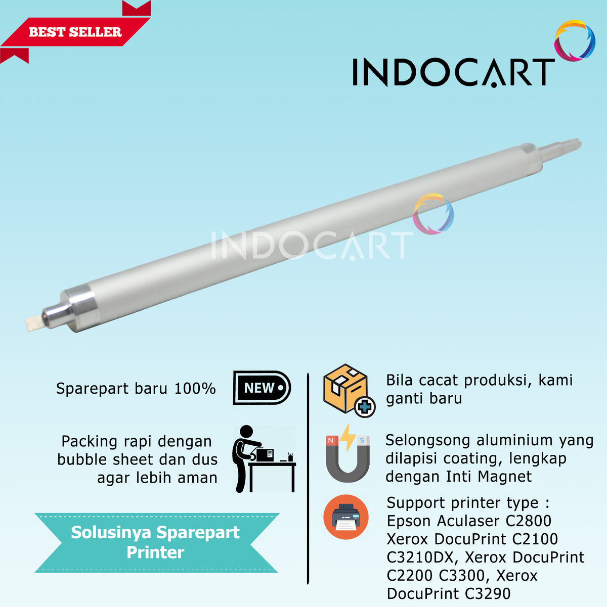 Magnet Roller Complete Silver Xerox DocuPrint C2200 C3300 C2100 C3210