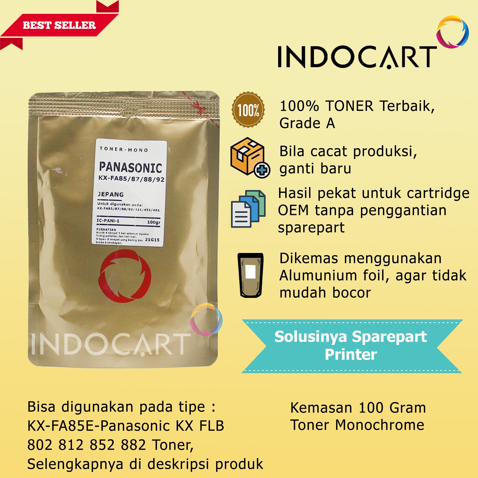 Serbuk Toner Jepang KX-FA85E FAT88E-KX FL 401 402 403 422 423 FLB 802 812 852 882