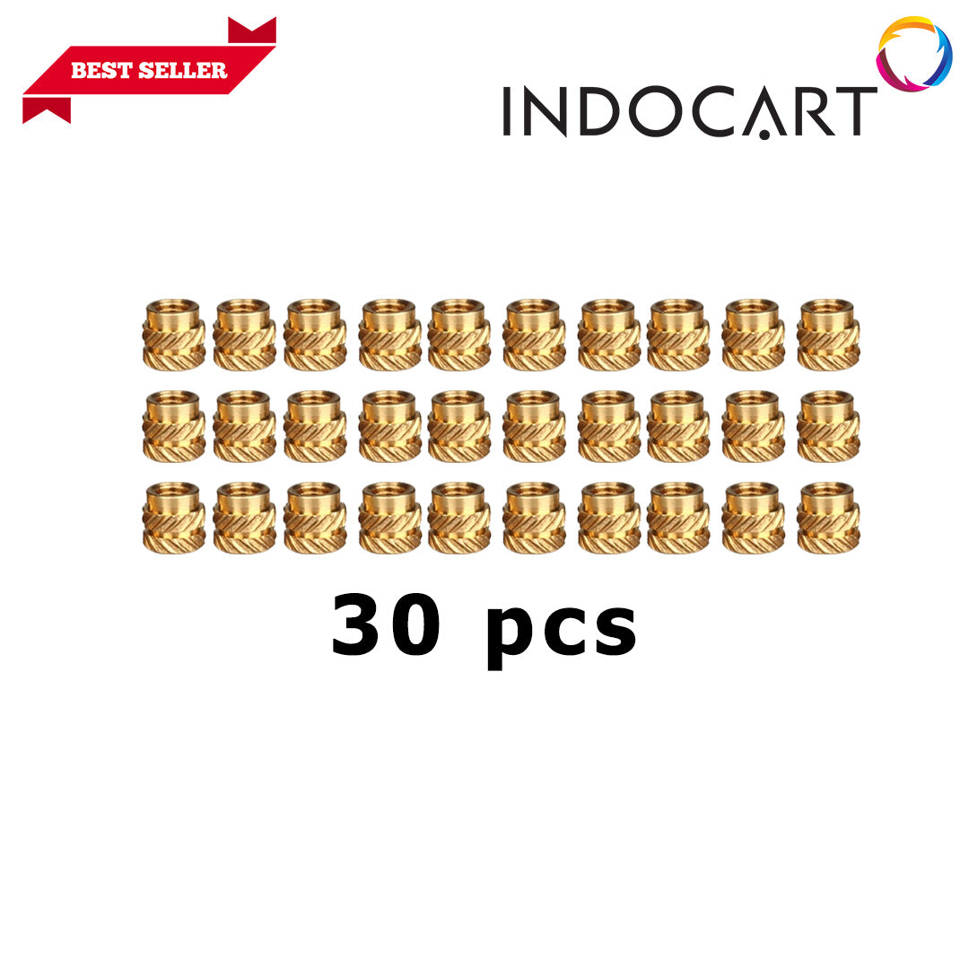 3D Printer Tools Compatible Brass Heat Insert Nuts Double Twill Knurled Injection Copper Thread Inserts x 30Pcs