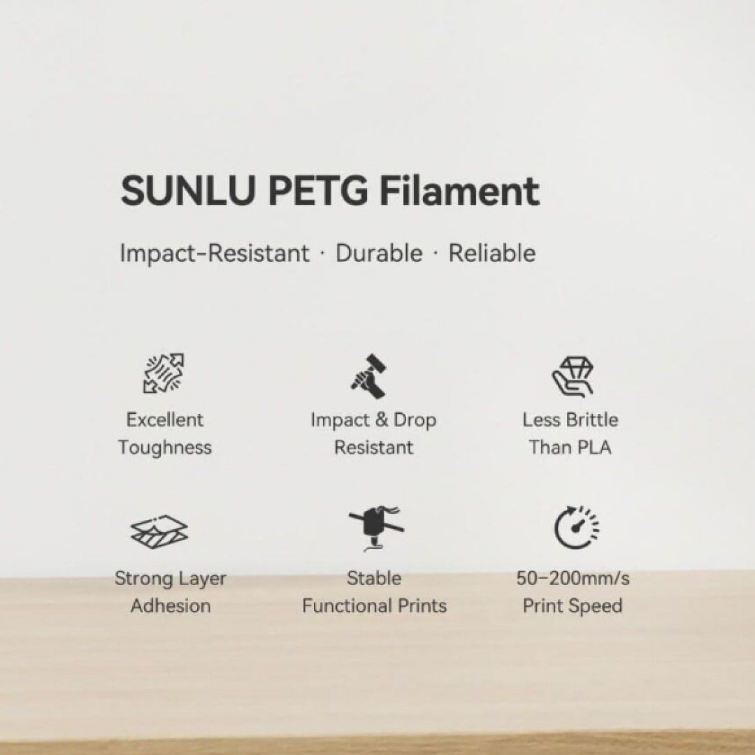 3D Printer Filament SUNLU PETG Highly Durable and Heat Resistant 1.75mm 1Kg