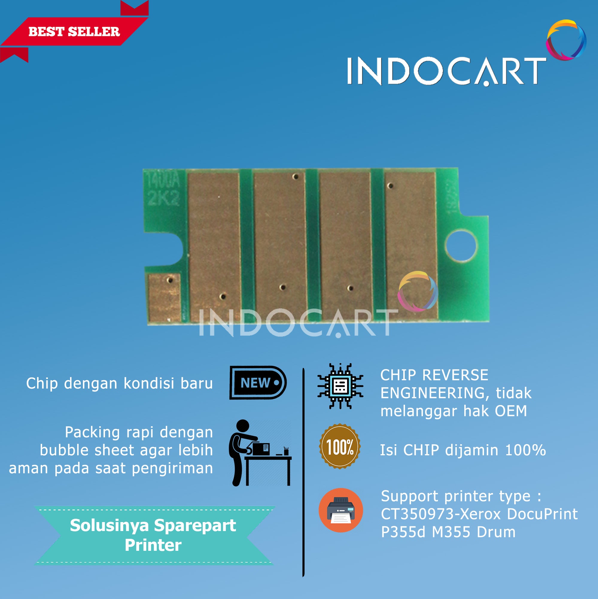Chip CT350973-Xerox DocuPrint P355d M355 Drum-100K