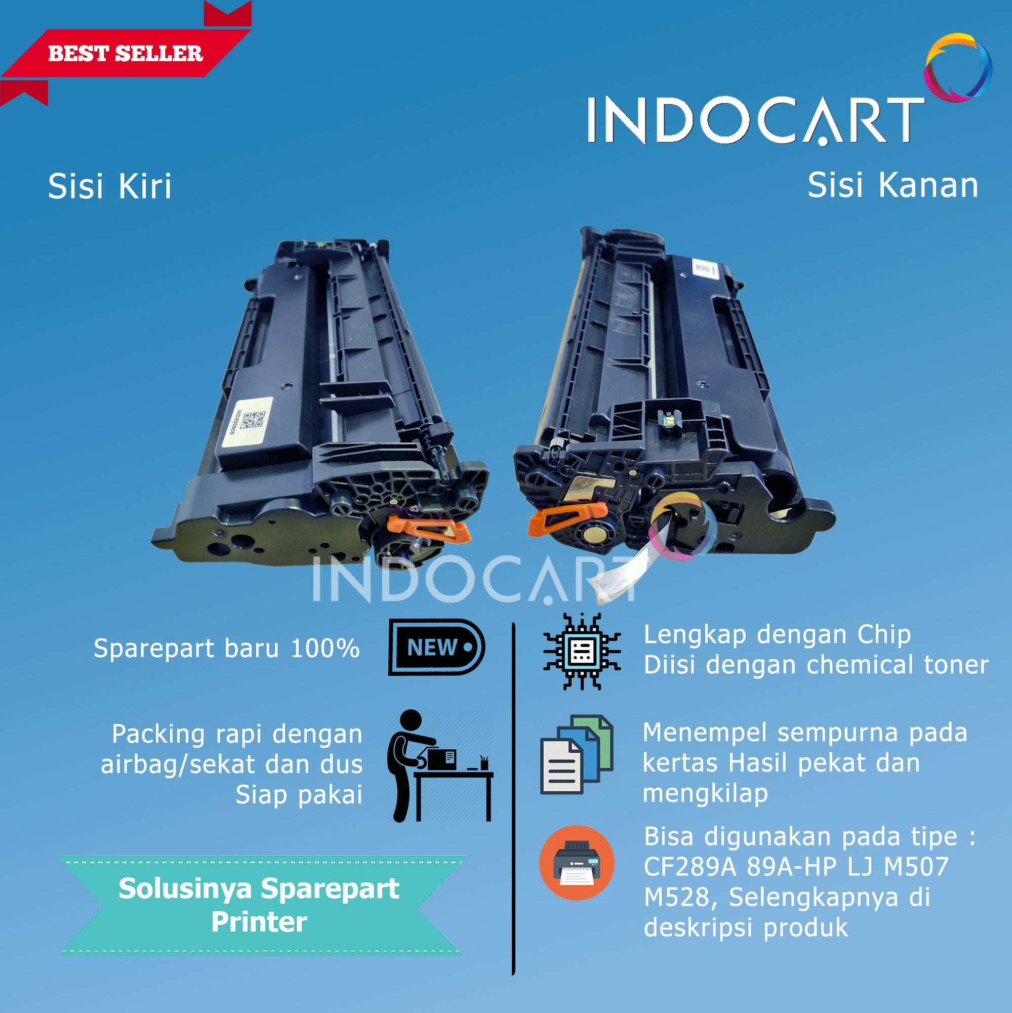Toner Cartridge Compatible CF289A 89A-Printer HP M507 MFP M528-Dengan Chip