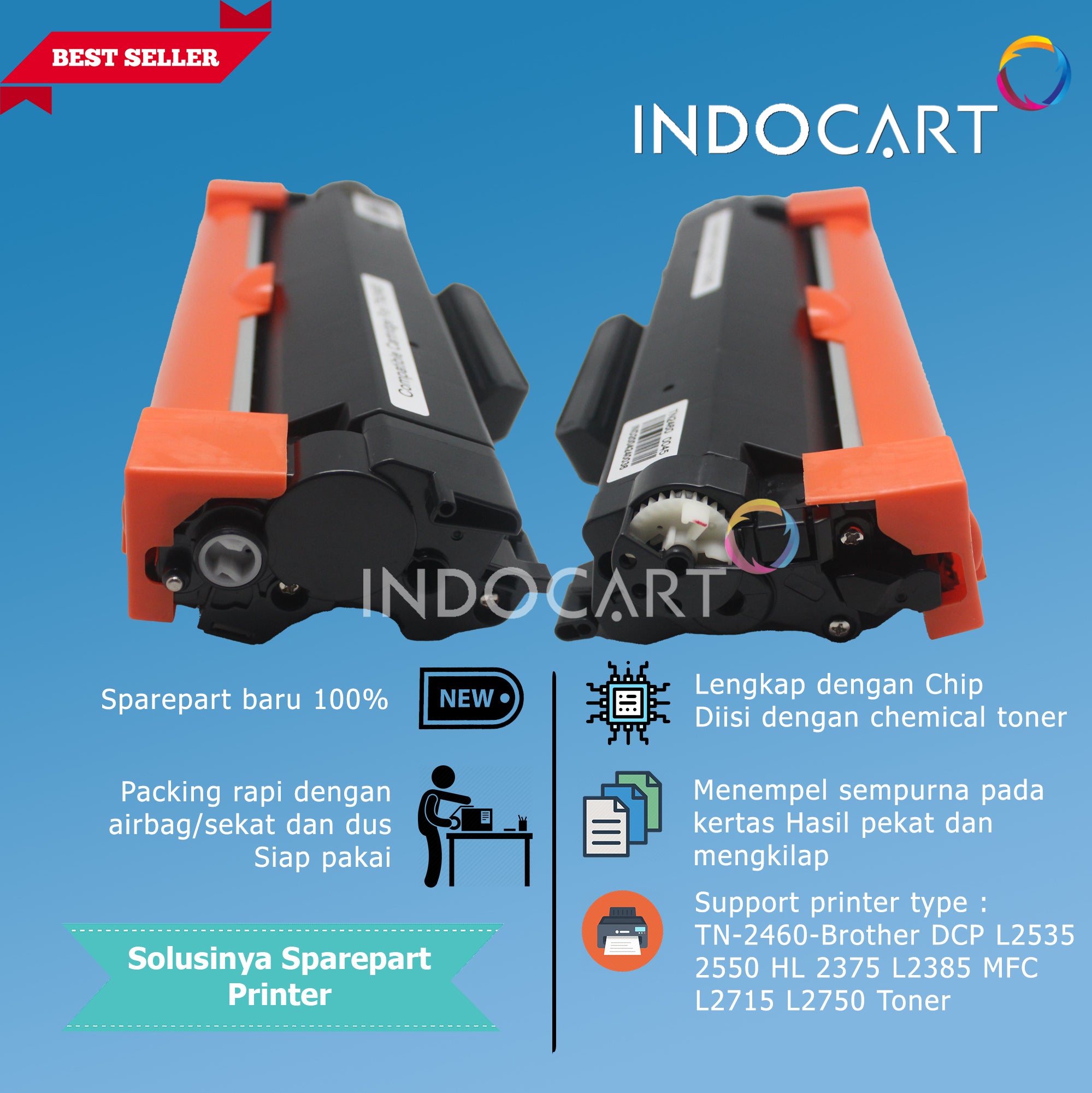 Toner Cartridge Compatible TN-2460-DCP L2535 L2550 HL L2375 L2385 MFC L2715 L2750
