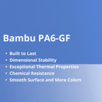 3D Printer Filament BambuLab PA6 GF Glass Fiber Reinforced Nylon 1.75mm 1Kg