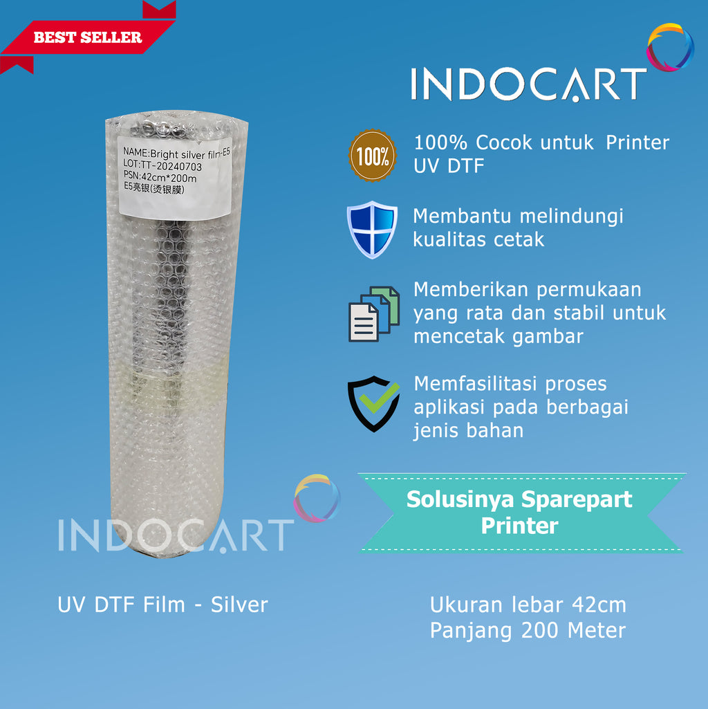PET Film UV DTF Silver Premium High Quality