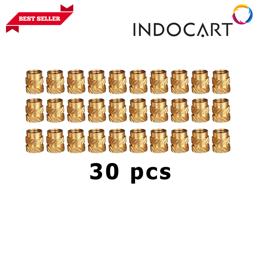 3D Printer Tools Compatible Brass Heat Insert Nuts Double Twill Knurled Injection Copper Thread Inserts x 30Pcs