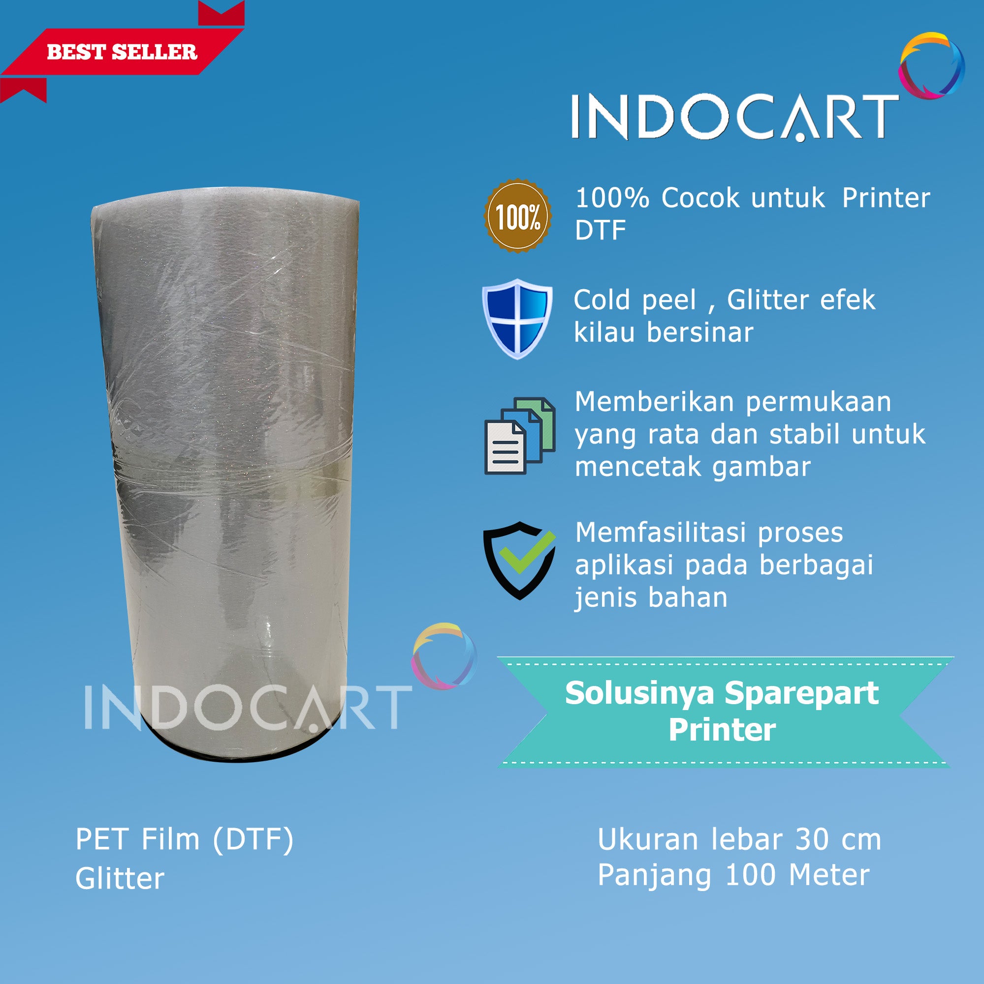 PET Film DTF Direct Transfer Film Glitter 30cmx1m