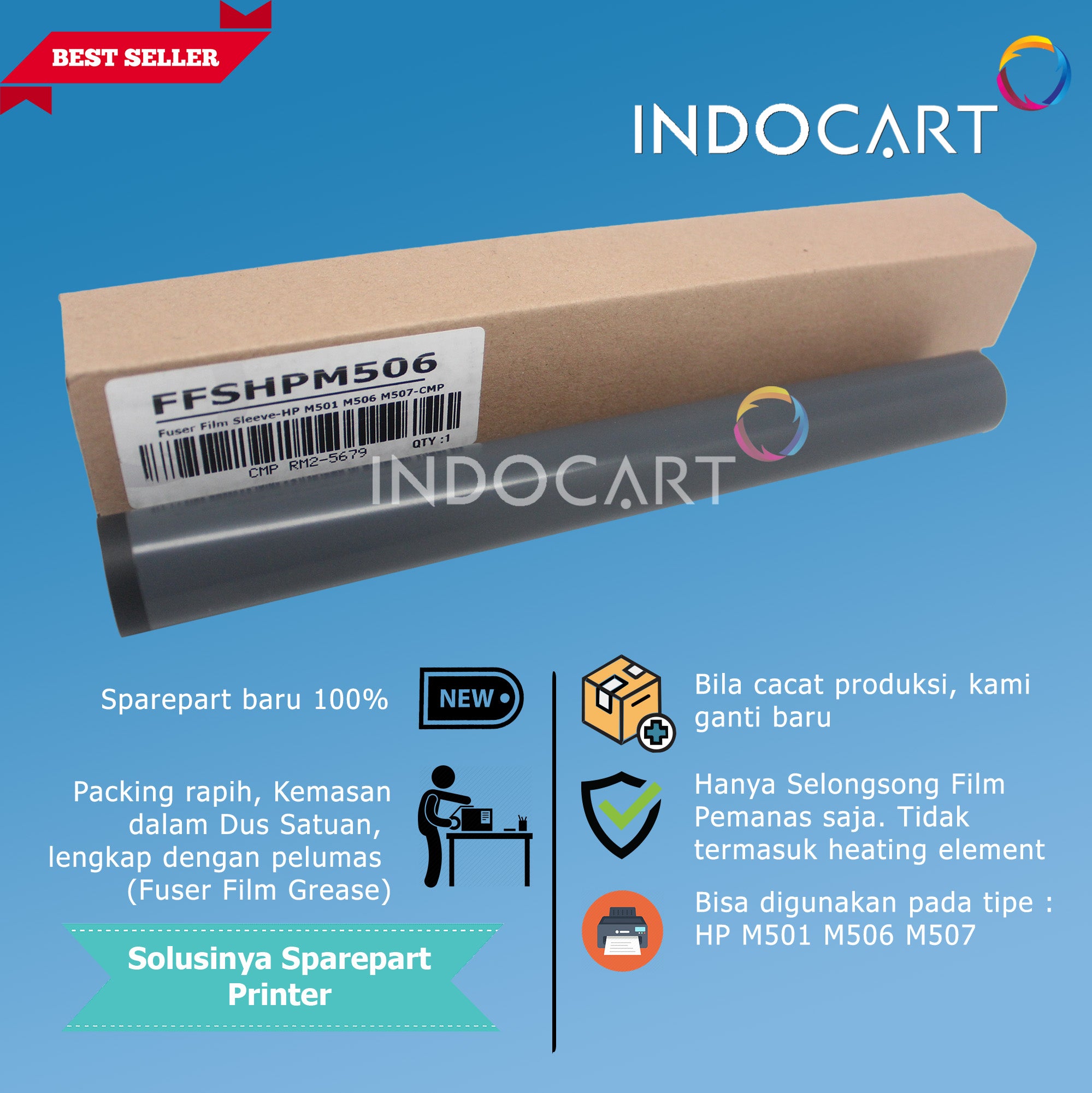 Fuser Film Sleeve-HP LaserJet M501 M506 M507 M527 M528 RM2-5679-CMP