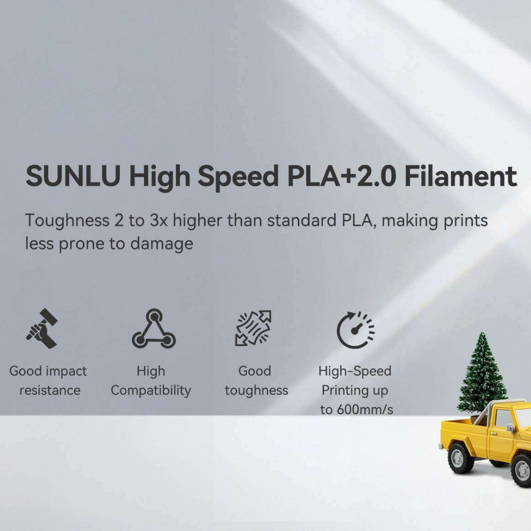 3D Printer Filament SUNLU PLA Plus High Speed 2.0 Fast Printing up to 600mm/s 1.75mm 1Kg