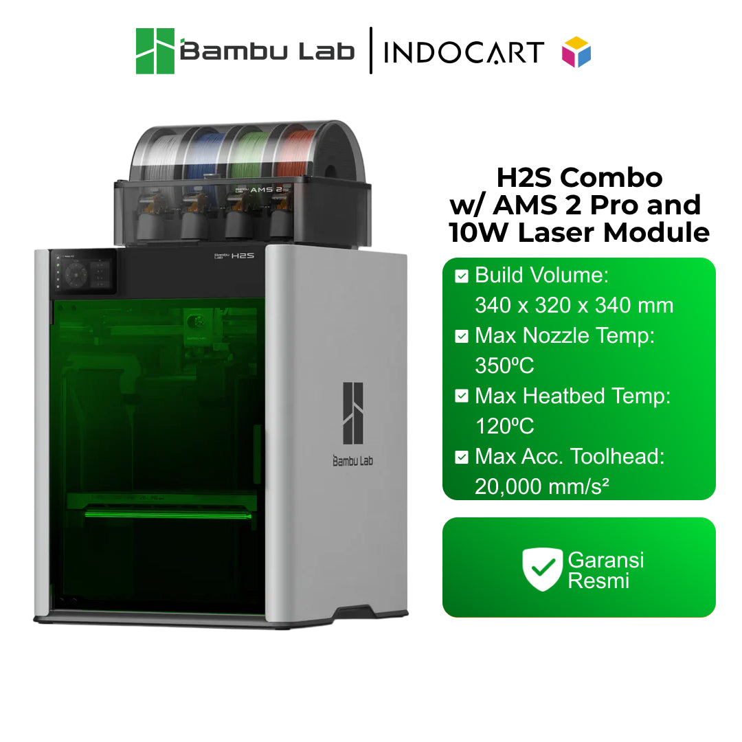 3D Printer BambuLab H2S Combo Large Volume Multi Color Printing with Laser Cutting Engraver Function ( 100% NEW. NEVER SELL REFURBISHED UNIT )