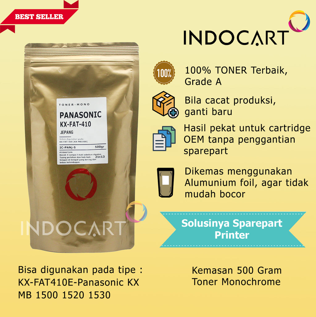 Serbuk Toner Jepang-KX-FAT410E FAT 410-KX MB 1500 1520 1530-500gr