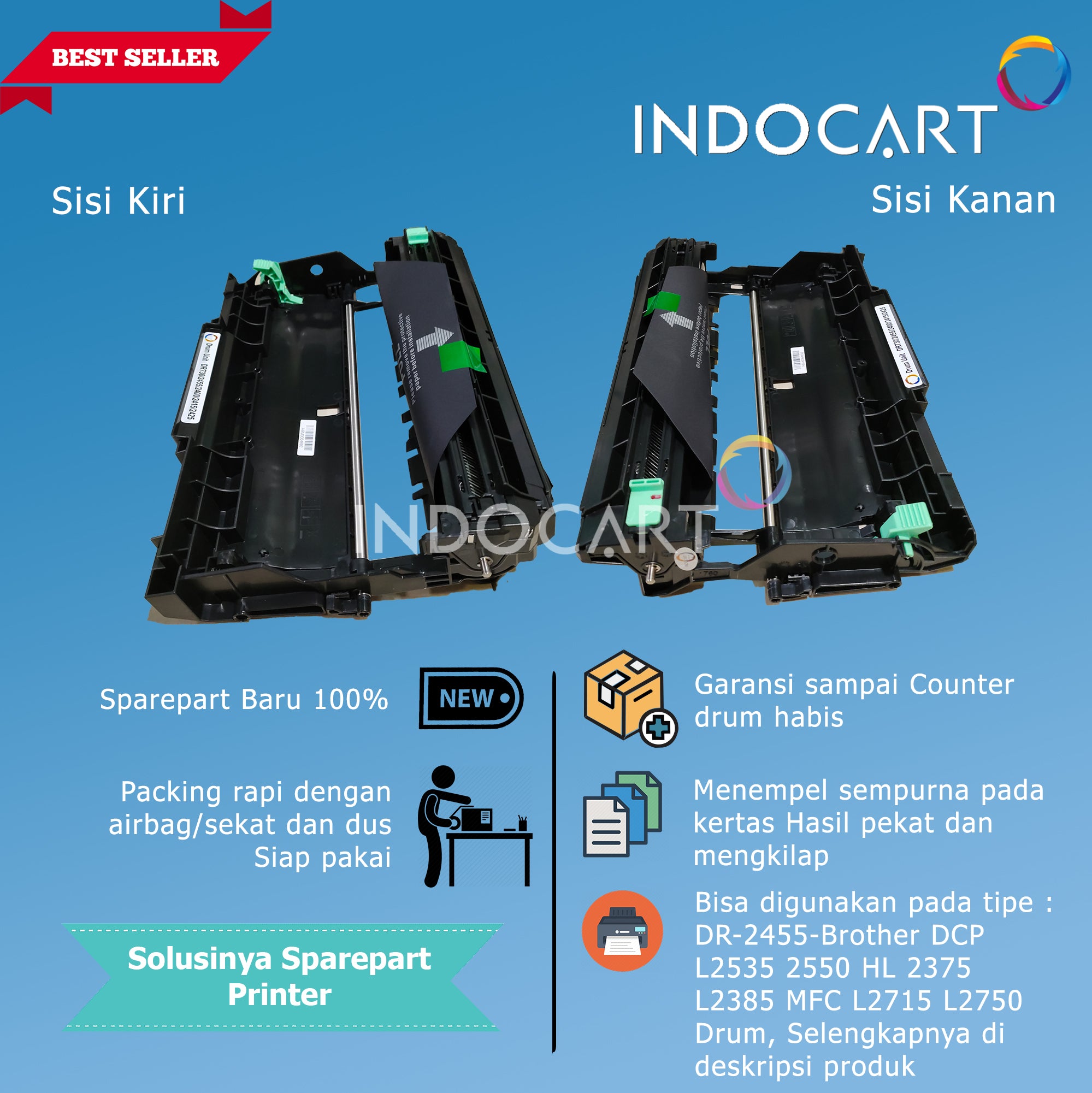 Toner Imaging Drum Compatible DR-2455-DCP L2535 L2550 HL L2375 L2385 MFC L2715 L2750