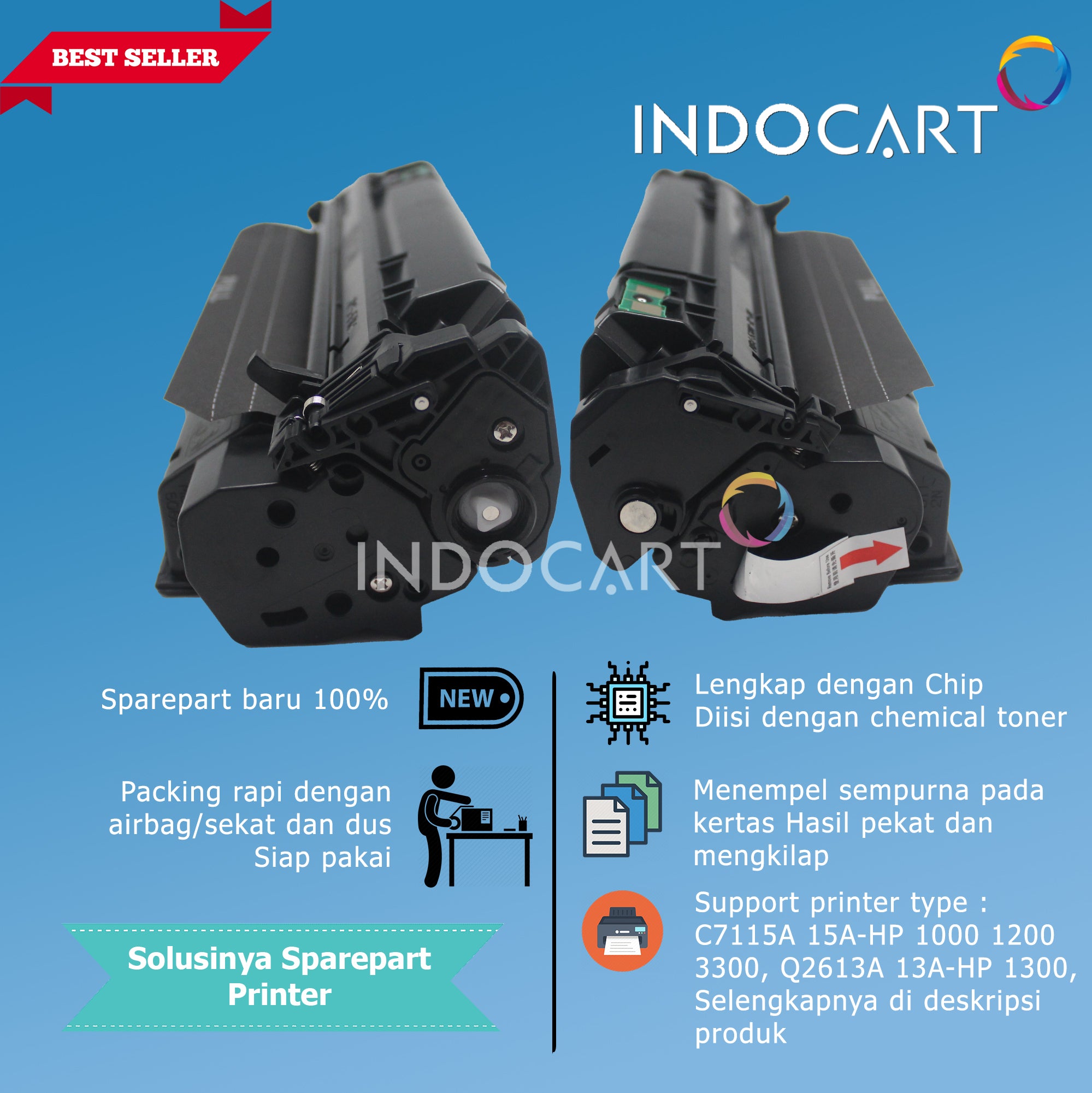 Toner Cartridge Compatible C7115A 15A-Printer LaserJet HP 1000 1200 3300