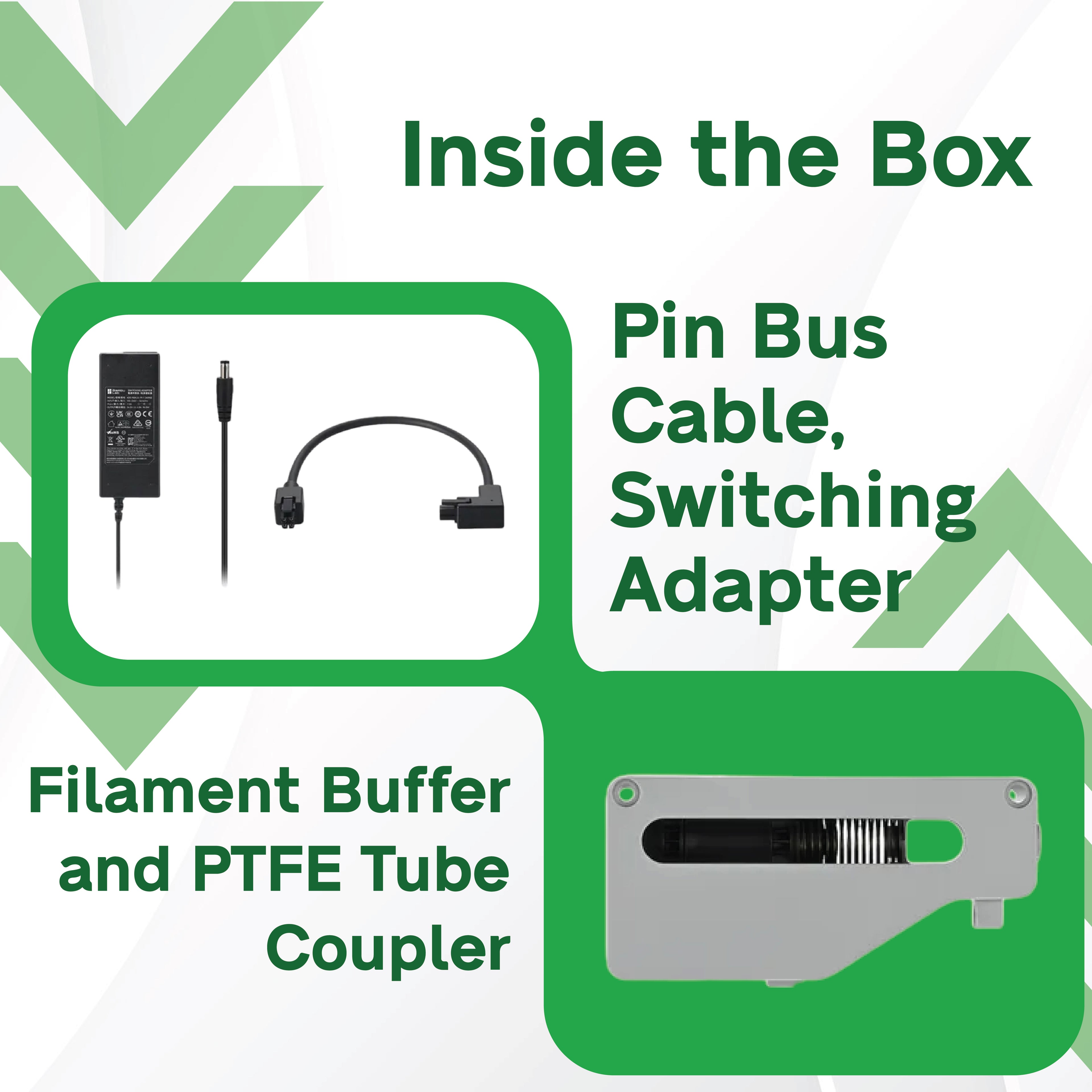3D Printer Parts BambuLab AMS 2 Pro Upgrade Kit 4-Pin Bus Cable/ Switching Adapter/ Filament Buffer/PTFE Tube Coupler