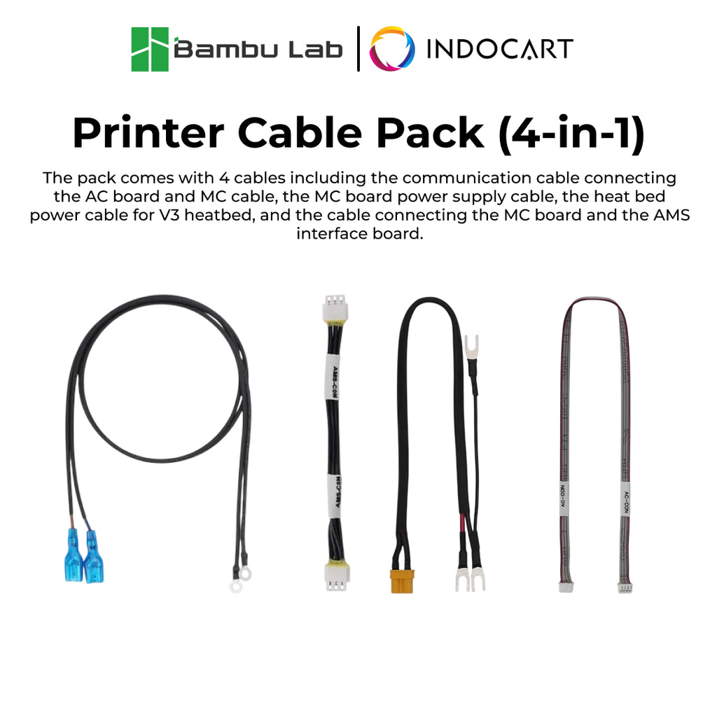 3D Printer Parts BambuLab Printer Cable Pack 4 In 1 for X1C Series