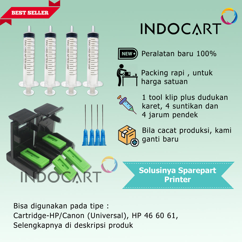 Refill Clip-Tool Kit-Klip Penyedot Tinta Cartridge-Universal HP Canon