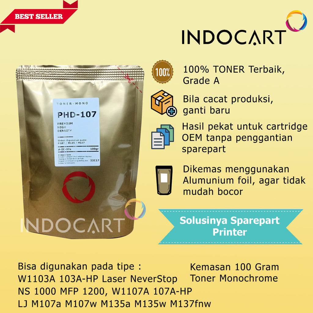 Serbuk Toner PHD-W1103A 103A W1104A 104A-HP Laser NS 1000 MFP 1200