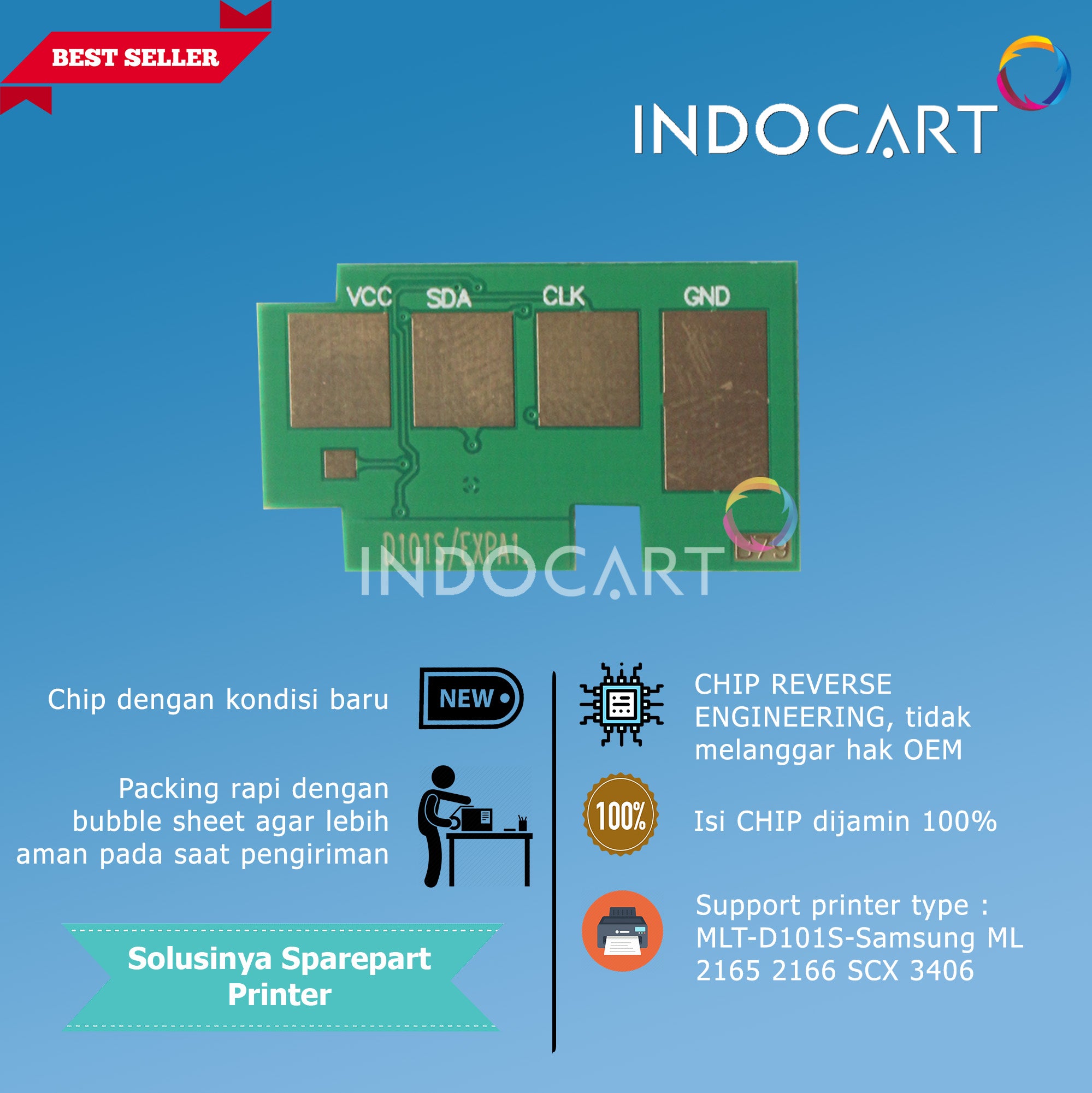 Chip MLT-D101S-Samsung ML 2165 2166 SCX 3406-1K5