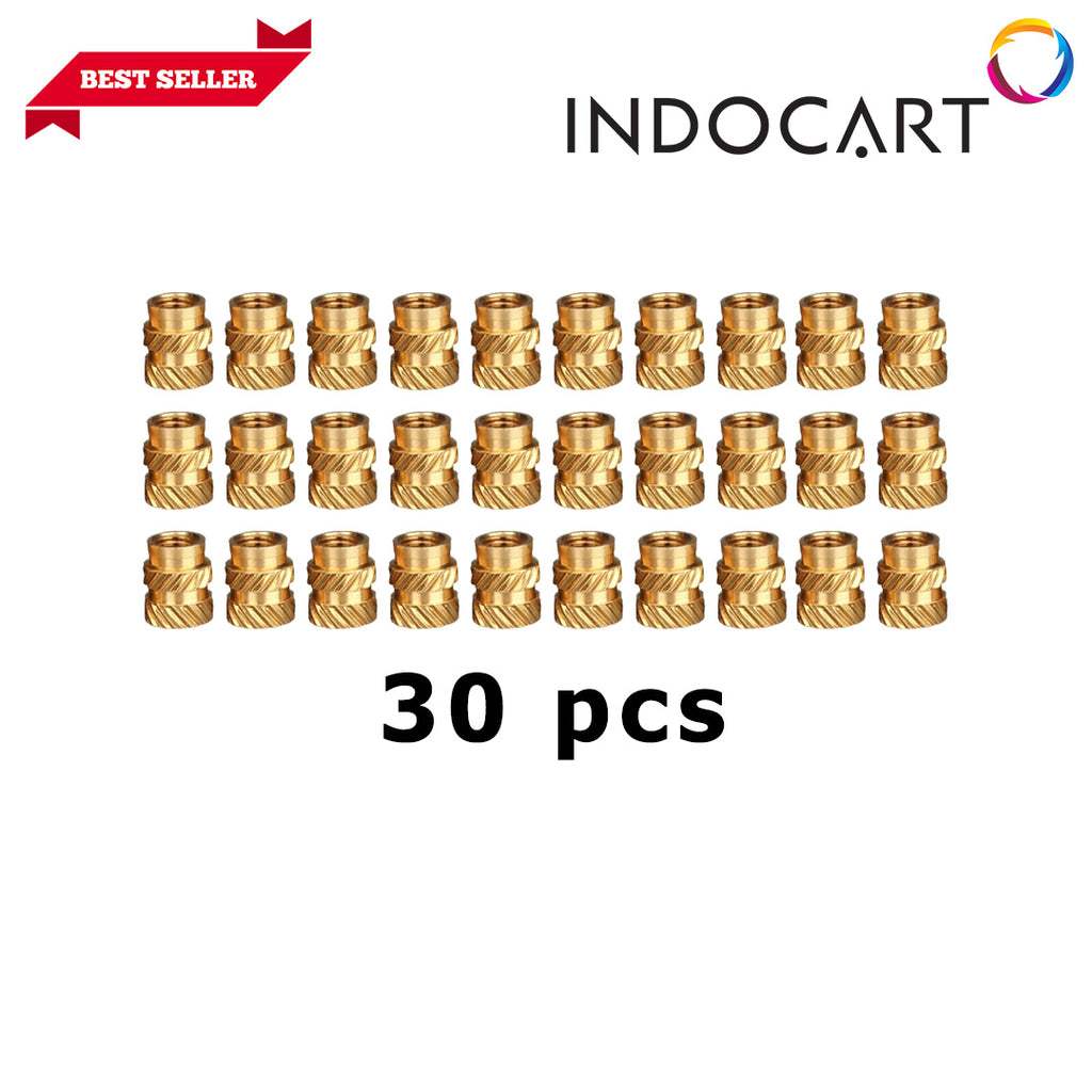 3D Printer Tools Compatible Brass Heat Insert Nuts Double Twill Knurled Injection Copper Thread Inserts x 30Pcs
