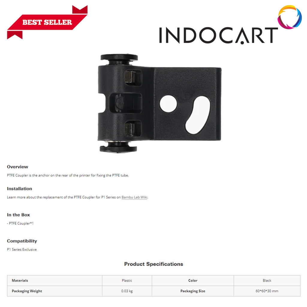3D Printer Parts BambuLab PTFE Coupler P1 Series